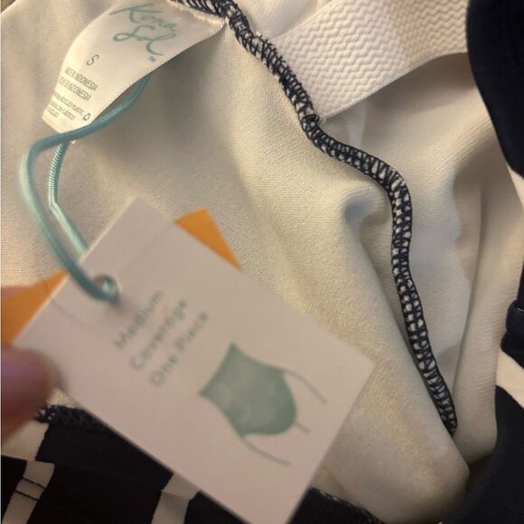 NWT Kona Sol Striped Navy and White Swimsuit Sz Small - Picture 7 of 7